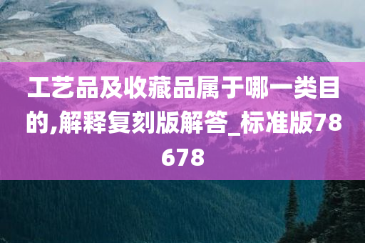 工艺品及收藏品属于哪一类目的,解释复刻版解答_标准版78678