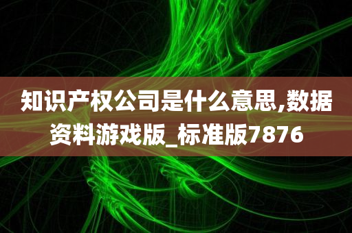 知识产权公司是什么意思,数据资料游戏版_标准版7876