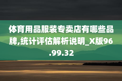 体育用品服装专卖店有哪些品牌,统计评估解析说明_X版96.99.32