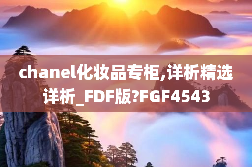 chanel化妆品专柜,详析精选详析_FDF版?FGF4543