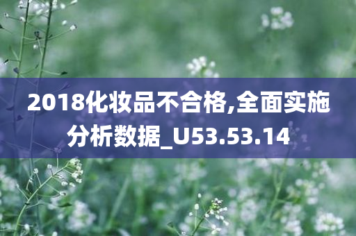 2018化妆品不合格,全面实施分析数据_U53.53.14