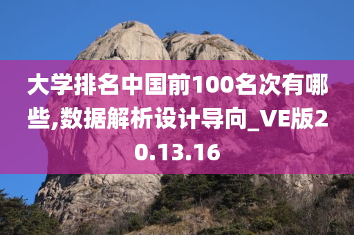 大学排名中国前100名次有哪些,数据解析设计导向_VE版20.13.16