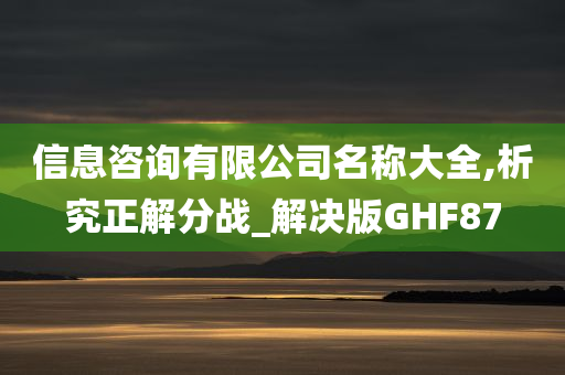 信息咨询有限公司名称大全,析究正解分战_解决版GHF87