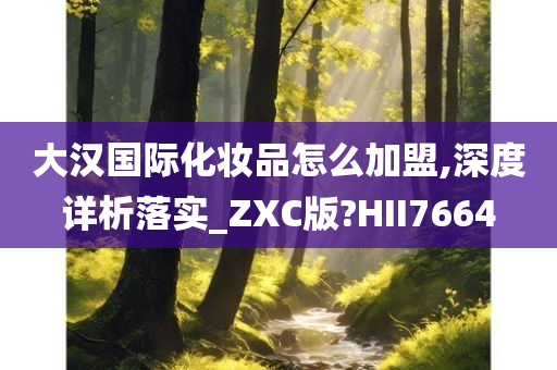 大汉国际化妆品怎么加盟,深度详析落实_ZXC版?HII7664