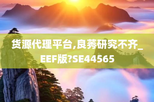 货源代理平台,良莠研究不齐_EEF版?SE44565