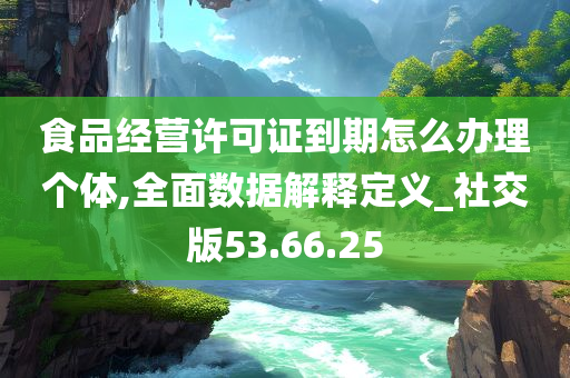 食品经营许可证到期怎么办理个体,全面数据解释定义_社交版53.66.25