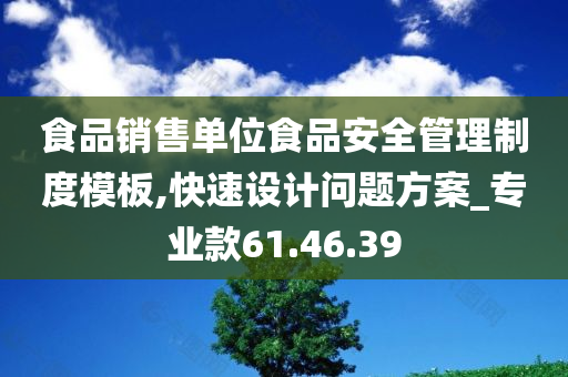 食品销售单位食品安全管理制度模板,快速设计问题方案_专业款61.46.39