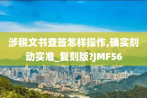 涉税文书查签怎样操作,确实刻动实准_复刻版?JMF56