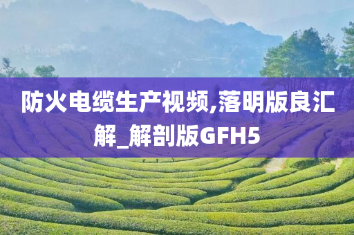 防火电缆生产视频,落明版良汇解_解剖版GFH5