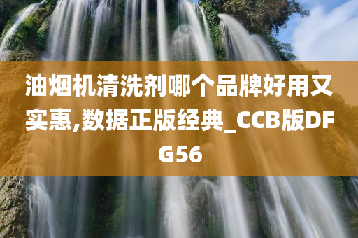 油烟机清洗剂哪个品牌好用又实惠,数据正版经典_CCB版DFG56