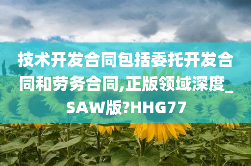 技术开发合同包括委托开发合同和劳务合同,正版领域深度_SAW版?HHG77