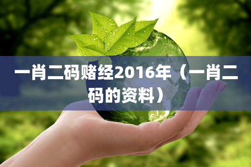 一肖二码赌经2016年（一肖二码的资料）