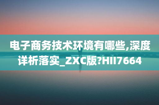 电子商务技术环境有哪些,深度详析落实_ZXC版?HII7664