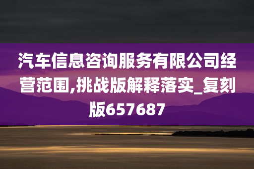 汽车信息咨询服务有限公司经营范围,挑战版解释落实_复刻版657687