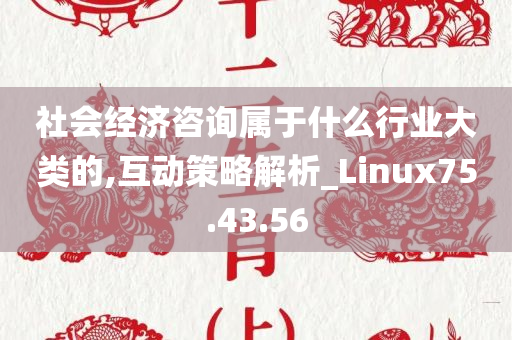 社会经济咨询属于什么行业大类的,互动策略解析_Linux75.43.56