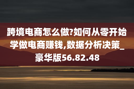 跨境电商怎么做?如何从零开始学做电商赚钱,数据分析决策_豪华版56.82.48