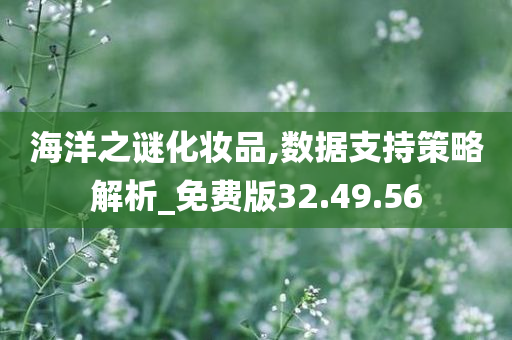 海洋之谜化妆品,数据支持策略解析_免费版32.49.56