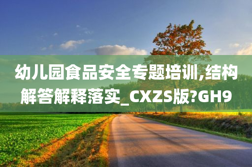 幼儿园食品安全专题培训,结构解答解释落实_CXZS版?GH9