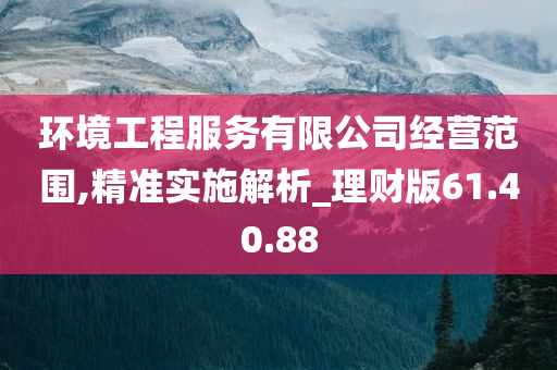 环境工程服务有限公司经营范围,精准实施解析_理财版61.40.88