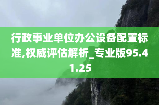 行政事业单位办公设备配置标准,权威评估解析_专业版95.41.25