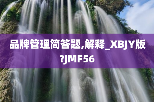 品牌管理简答题,解释_XBJY版?JMF56