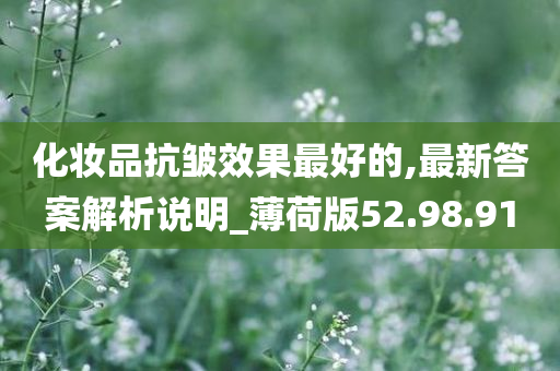 化妆品抗皱效果最好的,最新答案解析说明_薄荷版52.98.91