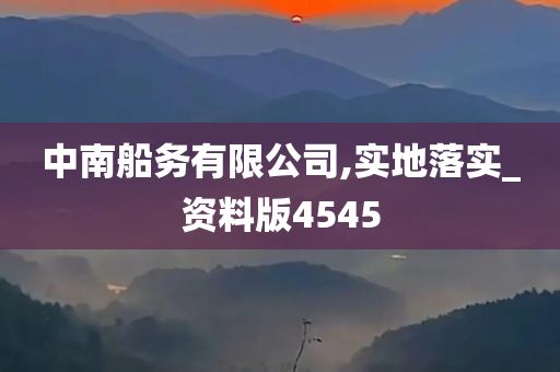 中南船务有限公司,实地落实_资料版4545