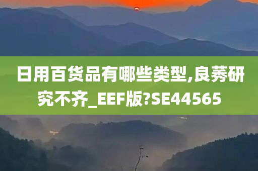 日用百货品有哪些类型,良莠研究不齐_EEF版?SE44565