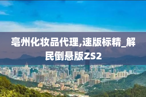 亳州化妆品代理,速版标精_解民倒悬版ZS2