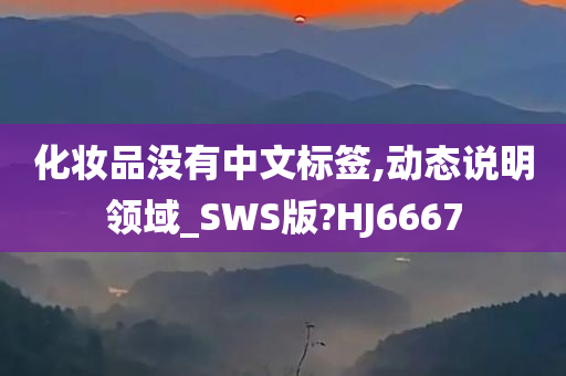 化妆品没有中文标签,动态说明领域_SWS版?HJ6667