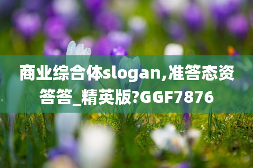 商业综合体slogan,准答态资答答_精英版?GGF7876