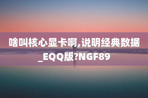 啥叫核心显卡啊,说明经典数据_EQQ版?NGF89