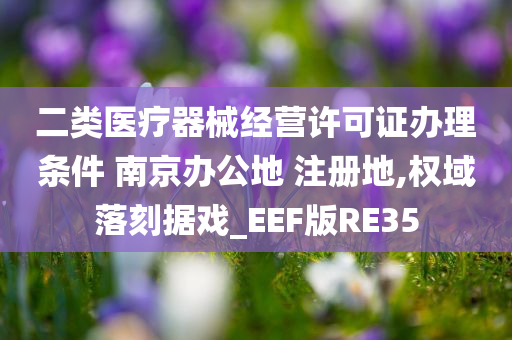 二类医疗器械经营许可证办理条件 南京办公地 注册地,权域落刻据戏_EEF版RE35