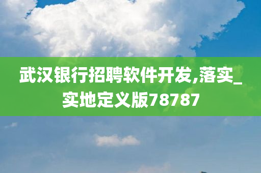 武汉银行招聘软件开发,落实_实地定义版78787