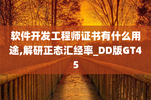 软件开发工程师证书有什么用途,解研正态汇经率_DD版GT45