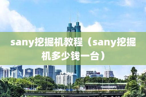 sany挖掘机教程（sany挖掘机多少钱一台）