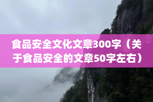 食品安全文化文章300字（关于食品安全的文章50字左右）