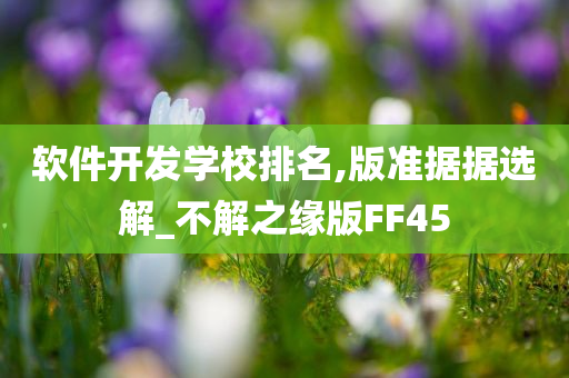 软件开发学校排名,版准据据选解_不解之缘版FF45