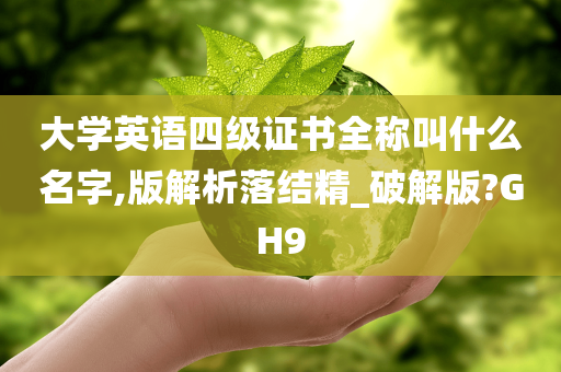 大学英语四级证书全称叫什么名字,版解析落结精_破解版?GH9