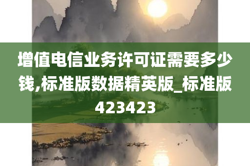 增值电信业务许可证需要多少钱,标准版数据精英版_标准版423423