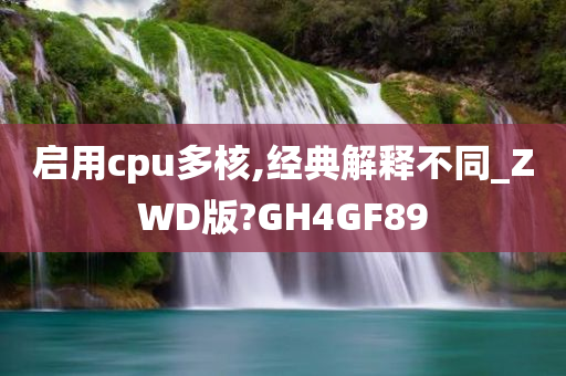 启用cpu多核,经典解释不同_ZWD版?GH4GF89