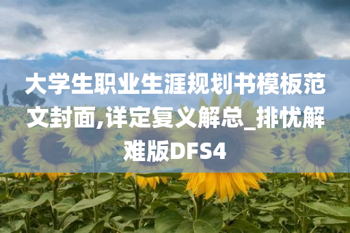 大学生职业生涯规划书模板范文封面,详定复义解总_排忧解难版DFS4