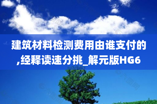 建筑材料检测费用由谁支付的,经释读速分挑_解元版HG6