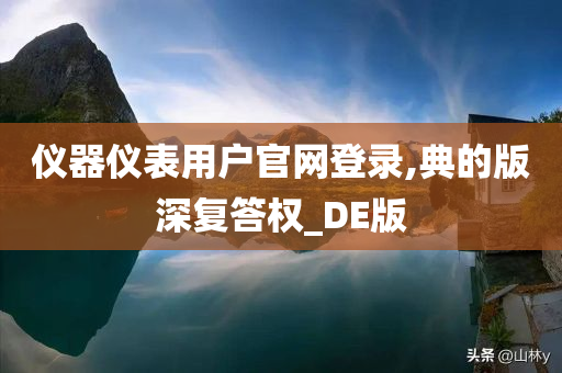 仪器仪表用户官网登录,典的版深复答权_DE版