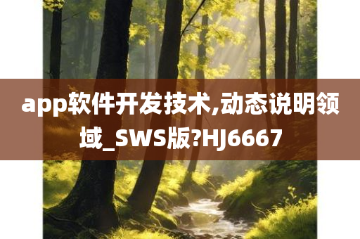 app软件开发技术,动态说明领域_SWS版?HJ6667