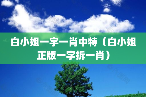 白小姐一字一肖中特（白小姐正版一字拆一肖）