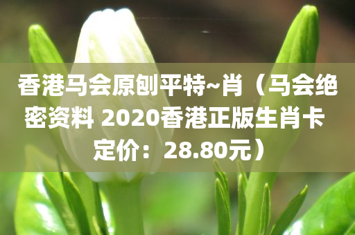 香港马会原刨平特~肖（马会绝密资料 2020香港正版生肖卡 定价：28.80元）