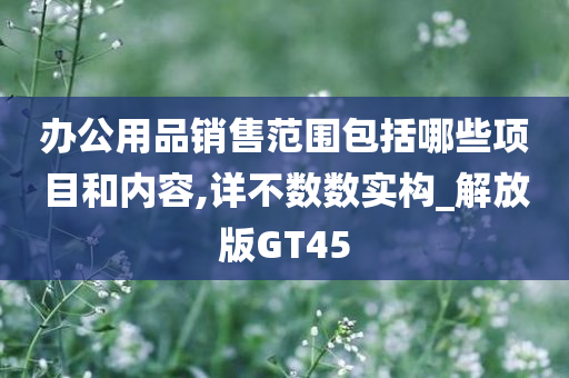 办公用品销售范围包括哪些项目和内容,详不数数实构_解放版GT45