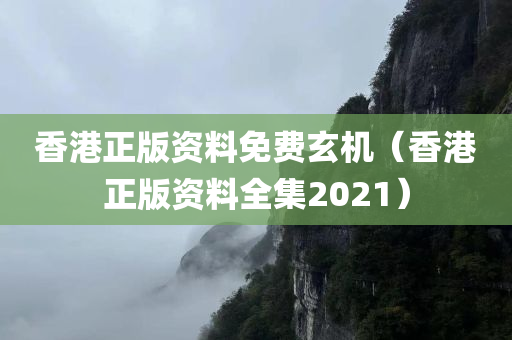 香港正版资料免费玄机（香港正版资料全集2021）