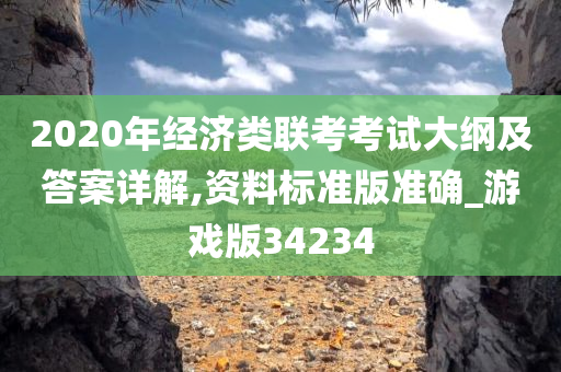 2020年经济类联考考试大纲及答案详解,资料标准版准确_游戏版34234